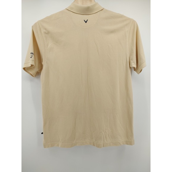 Callaway Golf Sport Polo Shirt Men Size L Beige Excellent Short Sleeve Pique - Picture 9 of 10